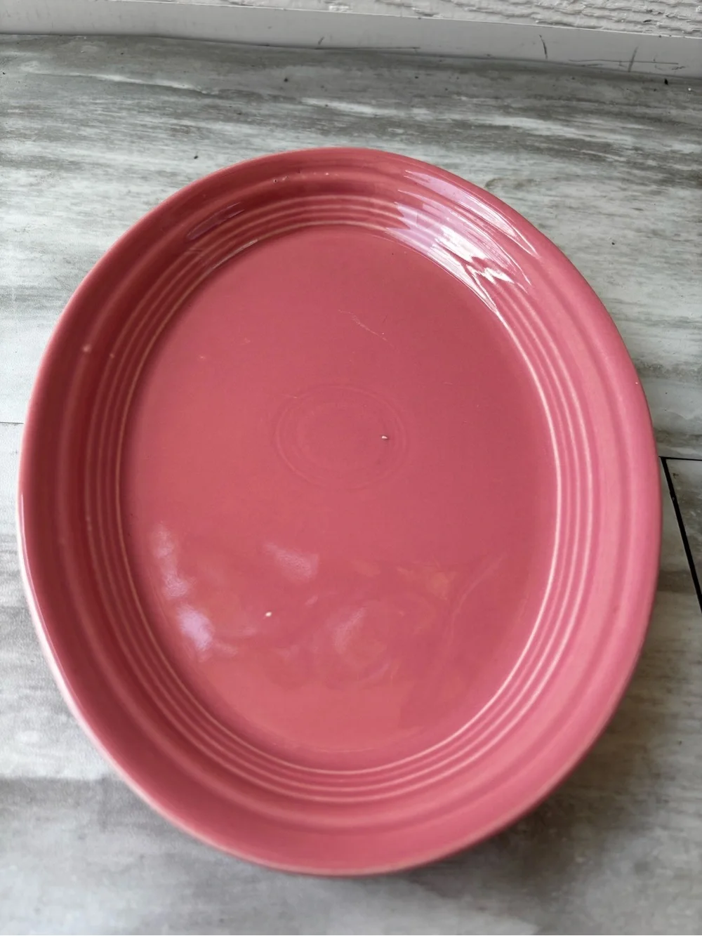 Fiestaware Pink 9.5” x 7” Oval Platter Tray Plate Kitchenware Dinnerware Classic